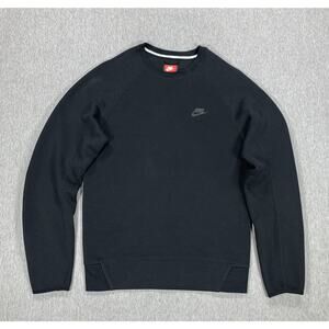 Nike Sportswear Tech Fleece Black Crew Sweatshirt FB7916-010 Men's Small-Tall